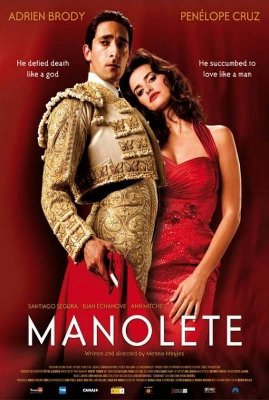 Adrian Brody y Penelope Cruz en el cartel de la pelicula Manolete